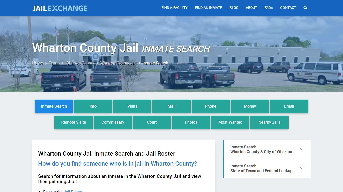 Inmate Search: Roster & Mugshots - Wharton County Jail, TX