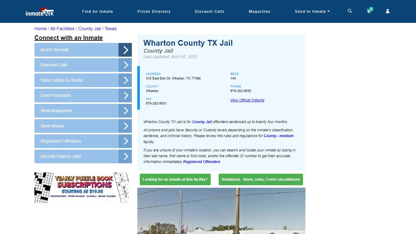 Wharton County TX Jail - Inmate Locator - Wharton, TX